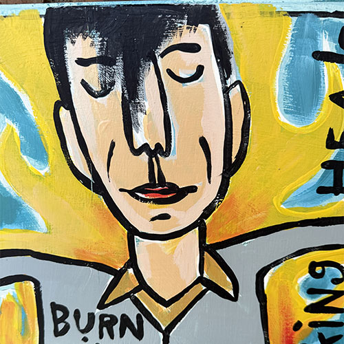Ken Pease Talking Heads 12x16 Burning Down the House WP4826 SOLD